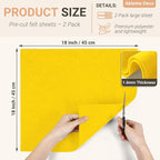 Yellow Felt Fabric Sheets 18" x 18" 1.6mm Soft Felt, Sew and Glue, DIY Sewing - Image 2