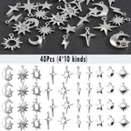 stino 40Pcs No Tarnish Celestial Pendants Charms - Image 3