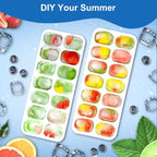 Ice Cube Trays with Lids for Freezer, 4 Pack Silicone Set, 56 Cubes | - Image 3