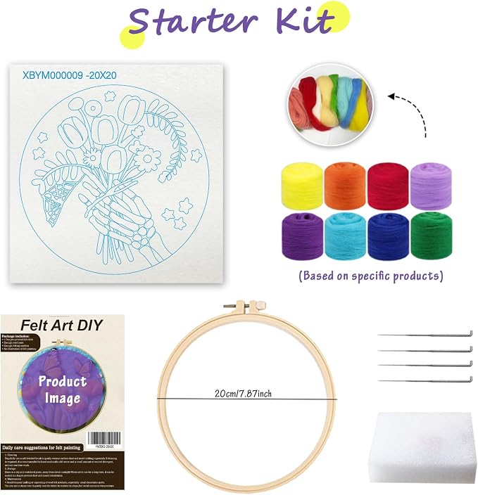 JOZYSH Needle Felting Starter Kit, Wool Felt, Animal Theme, - Image 3