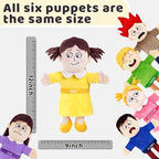 6 Pcs Feelings Hand Puppets Emotion Toys Set, 12 Inch Expression Puppets - Image 2