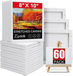 ESRICH Stretched Canvases for Painting 8x10, 60 Pack 8x10 Canvases for Painting by ESRICH