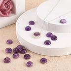 FASHEWELRY 50Pcs Natural Amethyst Cabochons Flat Back Gemstone Cabochons 12mm - Image 4