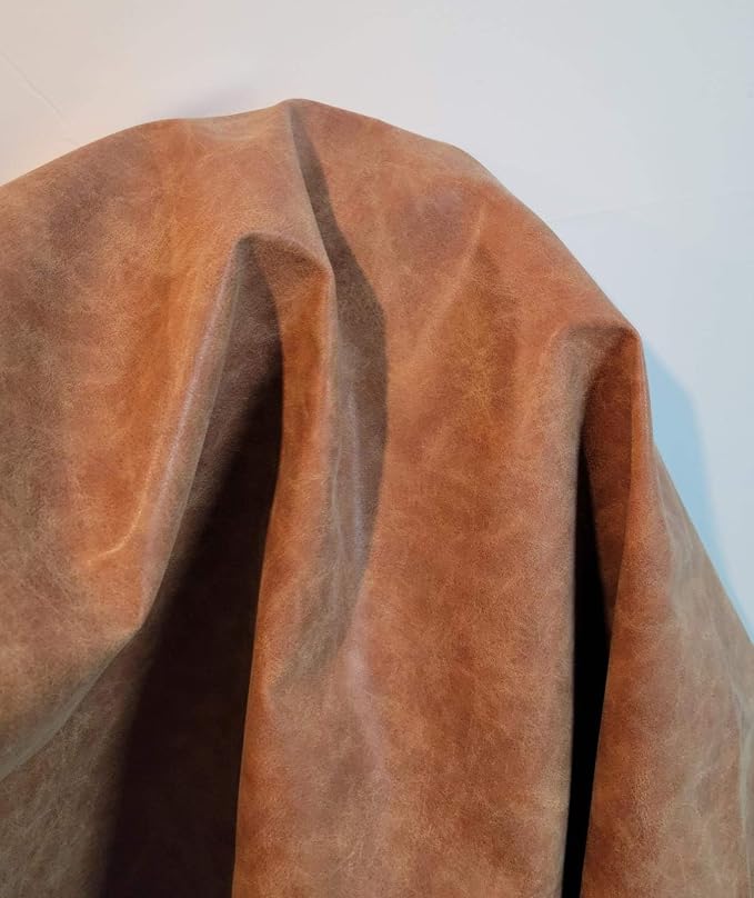 NAT Leathers | Blonde Light Tan Beige Distressed Crazy Horse Soft Faux Vegan - Image 3