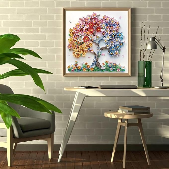 SHICERNHJ 5D Diamond Art Kits for Adults Beginner, Colorful Flower Tree Diamond - Image 3