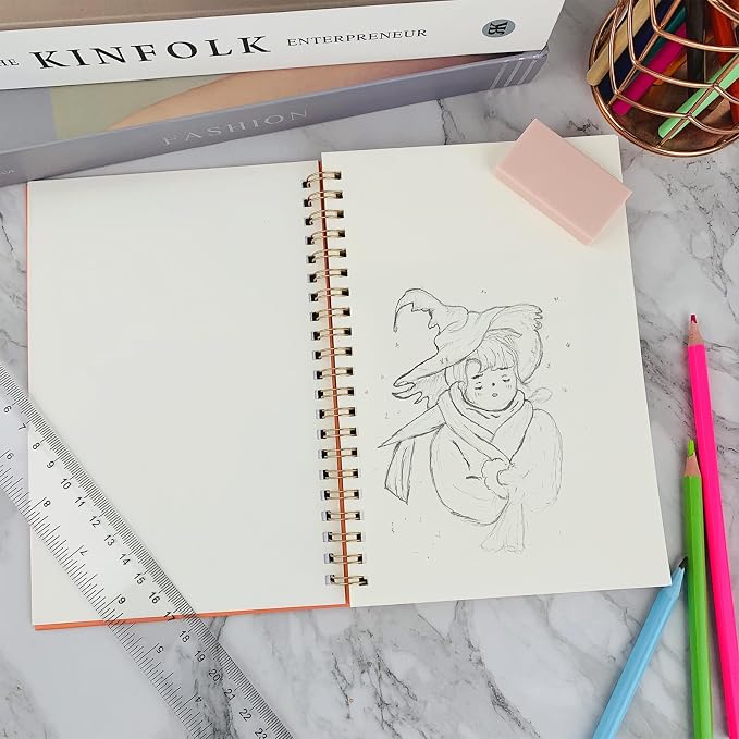 DSTELIN 2 Pack Hardcover Sketchbooks, 7.5x5.1 Inch Spiral Sketch Book - Image 6