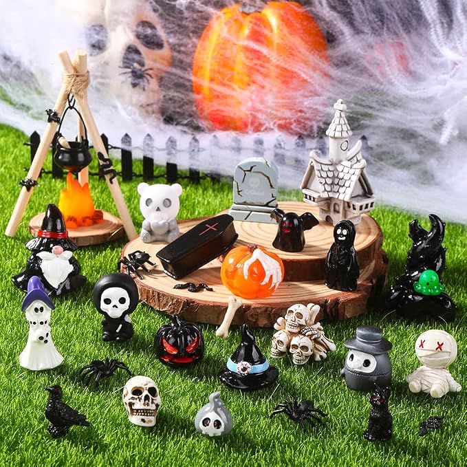 DIYDEC 54pcs Halloween Mini Resin Figures, Tiny Figurines to Hide Toys Little - Image 5
