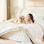 Andency Queen Comforter Set Beige, 3 Pieces Boho Lightweight Fluffy Bedding - Image 5