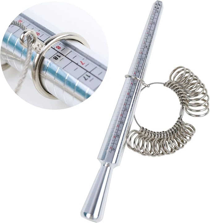 NIUPIKA Ring Sizer Measuring Tool Ring Mandrel Ring Measurer Ring Sizing Kit - Image 5