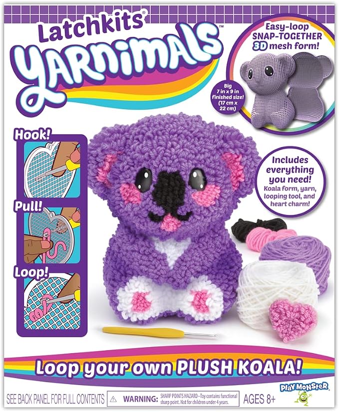 Yarnimals Koala — Loop Your Own Koala — Craft Kit — Make Your Own Animal Toy — by PlayMonster