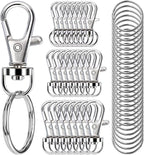100PCS Swivel Snap Hooks with Key Rings, Premium Metal Swivel Lobster Claw by Sucrown