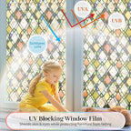 Window Privacy Film, Stained Glass Decorative Static Cling UV & Heat Blocking - Image 4