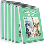 UZLU 6 Pack Watercolor Paper Pads, 9 x 12 Inch, 180 Sheets Total | 140 lb/300 by UZLUbuywithconfidence