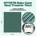 HTVSTD Deep Brown Boho HTV Heat Transfer Vinyl 8pcs 12×10in Iron on Vinyl | - Image 2