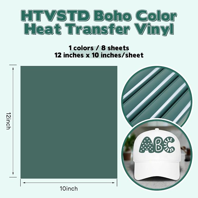 HTVSTD Deep Brown Boho HTV Heat Transfer Vinyl 8pcs 12×10in Iron on Vinyl | - Image 2