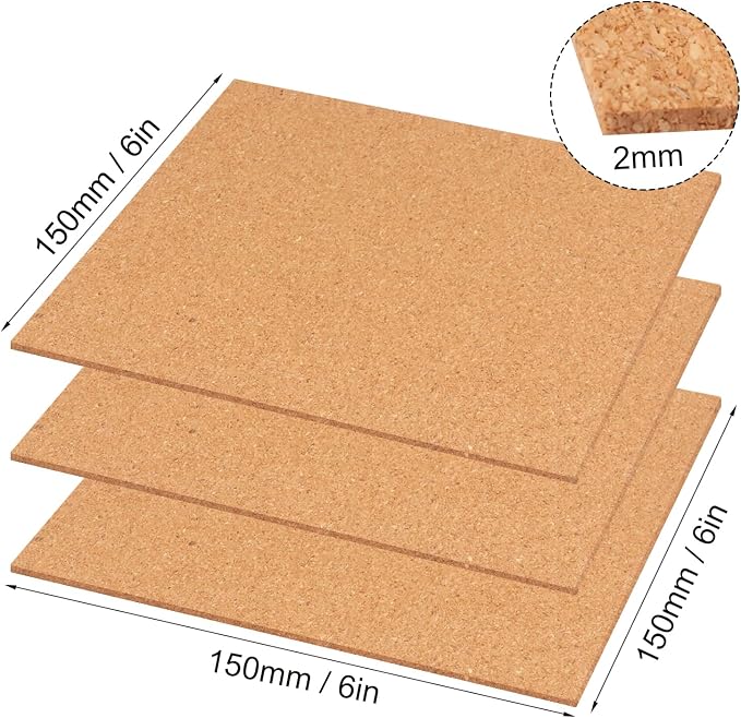 60 Pack Self Adhesive Cork Squares, 6 x 6 Inches Cork Backing - Image 2