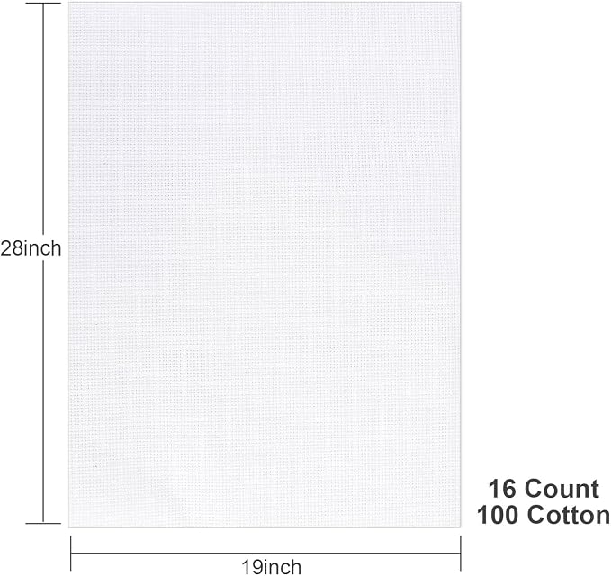 Aida Cloth 16 Count Cross Stitch Fabric, 19×28inch | Premium Cotton, Fine Weave - Image 2