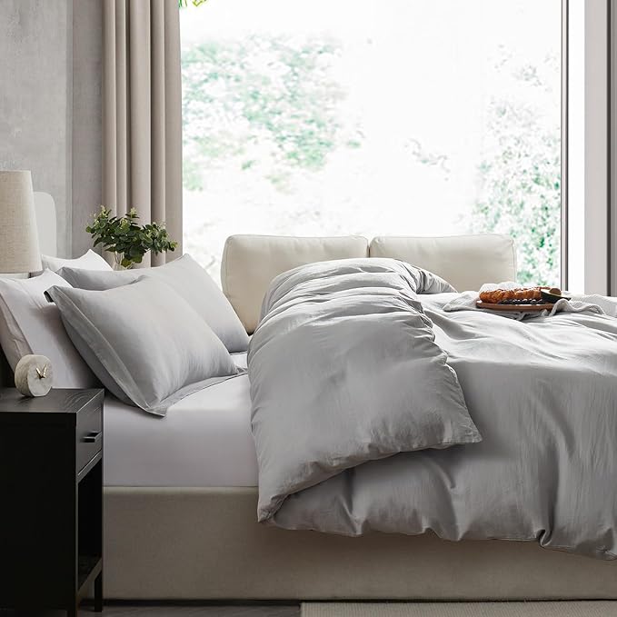 Nestl Light Grey California King Duvet Cover Sets - Image 7