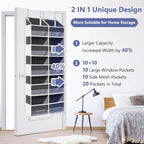 Heavy Duty Over The Door Organizer 5 Tiers, Extra Large Behind Door Storage of - Image 3