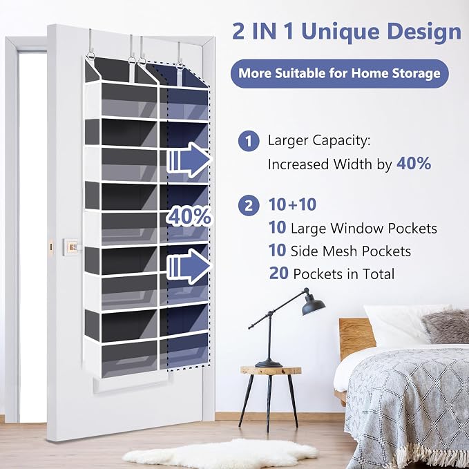 UVIAHOMI Heavy Duty Over The Door Organizer 5 Tiers, Extra Large Behind Door - Image 3