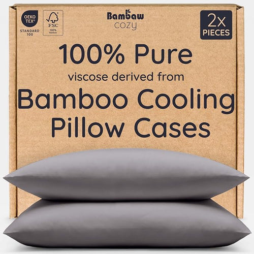 Bambaw 100% Viscose Derived from Bamboo Pillow Cases Queen Size Set of 2 by Bambaw