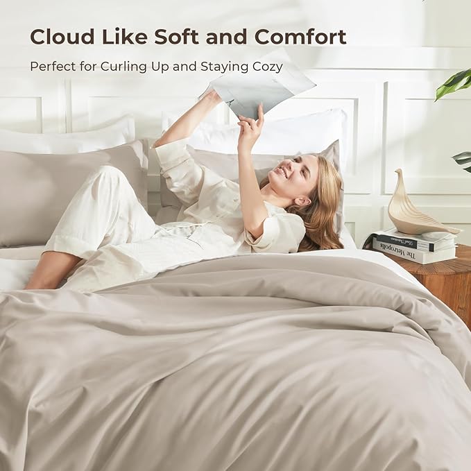Litanika Twin XL Comforter Set Dark Oatmeal, 2 Pieces Extra Long Dorm Bedding - Image 2