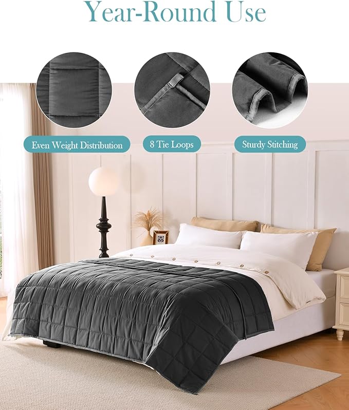 Topblan Weighted Blanket for Adults 12lbs, Soft Cooling Breathable Weighted - Image 4