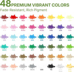 WUO 48 Colors Acrylic Paint Markers, Acrylic Paint Pens and Acrylic Markers - Image 2