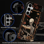 Case for Samsung Galaxy S25 FE, Skeleton Reader Goth Floral Design Hybrid Dual - Image 6