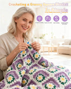 Coopay Blanket Crochet Kit for Beginners, All-in-One Granny Square Blanket Kit - Image 4