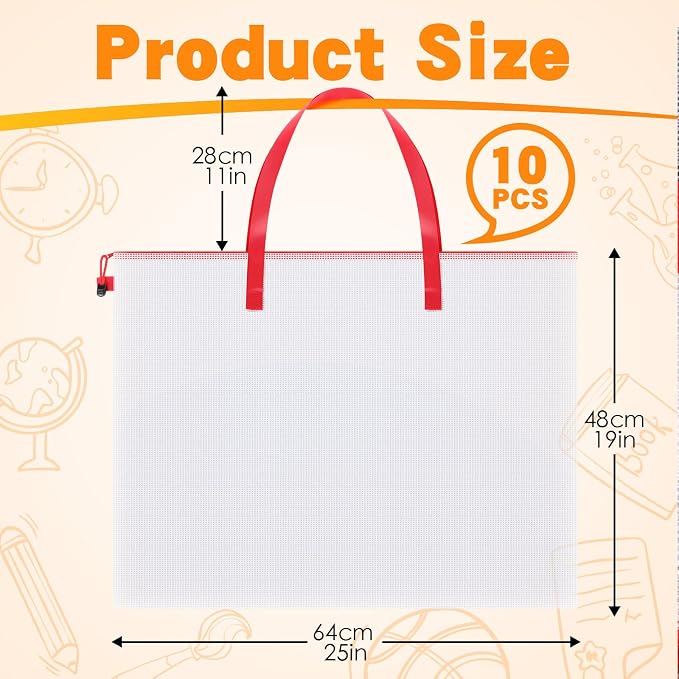 Reginary 10 Pcs Art Portfolio Bags, 19 x 25 Inch Clear Poster Storage Bags - Image 2