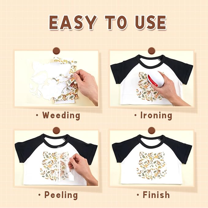 Tintnut Cute Animals Heat Transfer Vinyl, stretch washable, works - Image 4