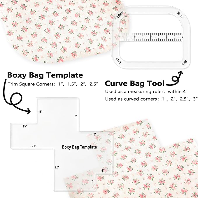 5Pcs Boxy Bag Making Templates for DIY Sewing Enthusiast | Bag Making Supplies - Image 4