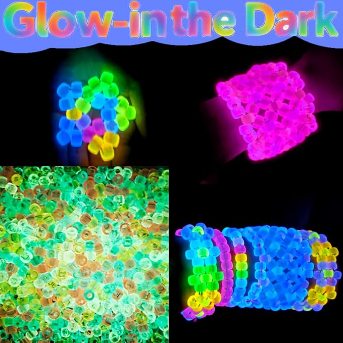 2400Pcs Glow in The Dark Pony Beads Bulk, 20 Colors Rainbow Kandi Bead - Image 4