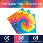 24 Guests Tie Dye Party Plates Napkins Tie Dye Birthday Party Decorations - Image 3