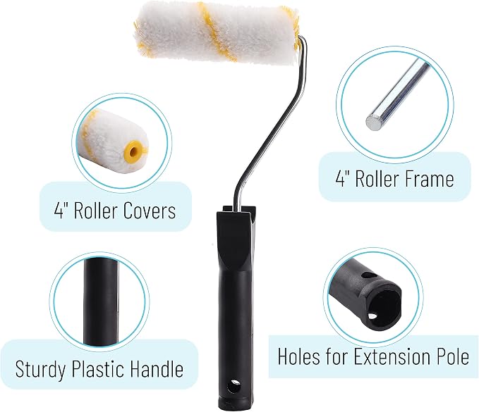 Bates- 4-Inch Paint Roller Kit, Roller Set - Image 3