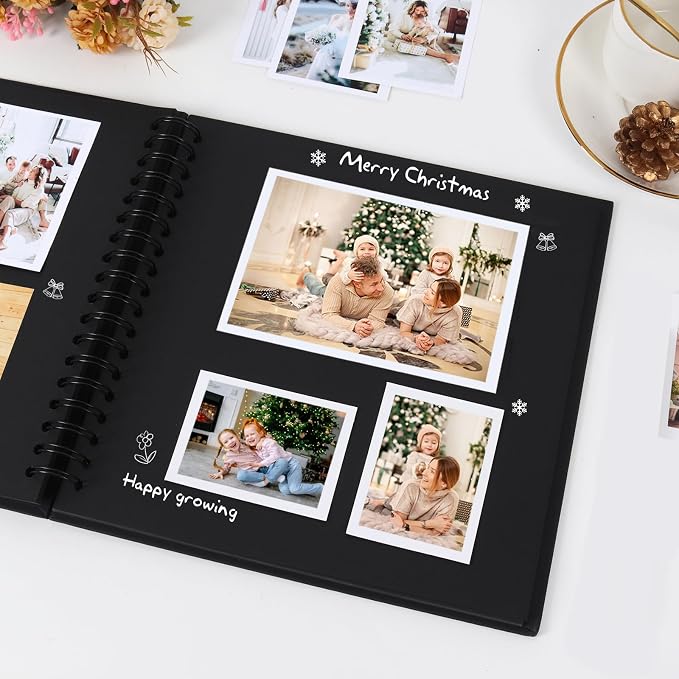 RECUTMS 10 x 10 Inch DIY Scrapbook Album 60 Pages Hardcover Kraft Paper Scrap - Image 3