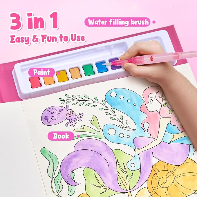 JoyCat Paint with Water Coloring Books & Shimmer Art | Art & Craft Activity - Image 3