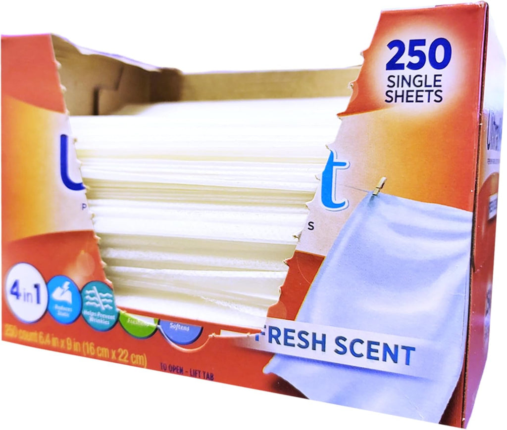 4 in 1 Laundry Dryer Sheets (6.4"x9") 1000 PCS,Household Premium Fabric Softener Fresh Scent,Made in USA,Drive Clothes Ultra Soft,Reduce Static Cling,Help Repel Pet Hair,Easy Dispenser Box Packaging