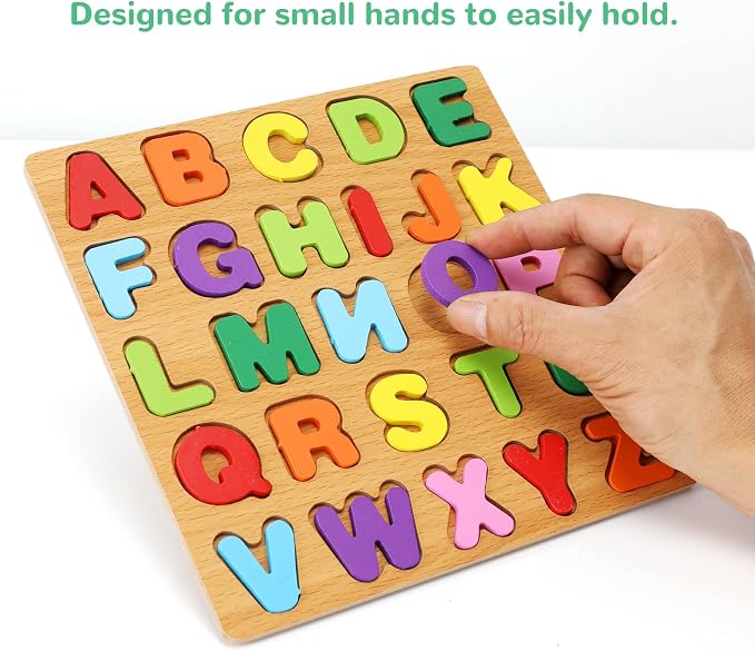 Alphabet Wooden Puzzles for Toddlers 3-5, Number and Shape Puzzle, Preschool - Image 7
