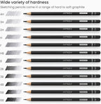 ARTEZA Drawing Sketch Pencils Set of 12, Graphite Pencils 6B to 4H, - Image 2