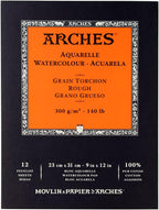 Arches Watercolor Paper 140 lb. Rough 12 Sheet Pad 9x12" by ARCHES