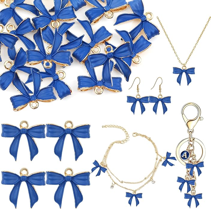 Bow Charms for Bracelet Jewelry Making Cute Bracelet Charms | 18Pcs, Bow Charms by Unknown