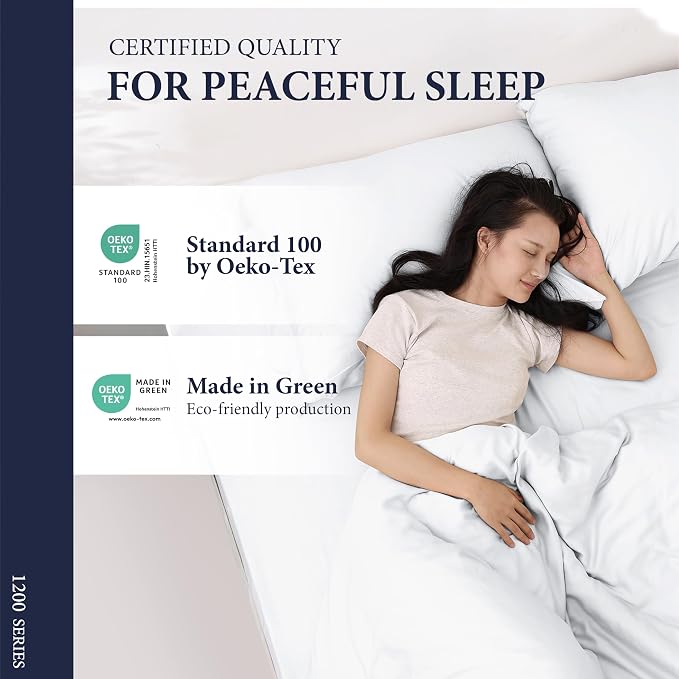 100% Egyptian Cotton Pillow Cases Standard/Queen Size Set of 2 - Image 5
