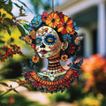 Floral Sugar Skull Beauty Acrylic Suncatcher by Unknown