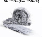 Shaggy Plush Faux Fur Fabric Precut Strips Frost Gray Fur Fluffy Fuzzy Craft Fur - Image 2