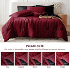 MUXHOMO 5 Pieces Twin XL Comforter Set, Seersucker Bed in a Bag Twin XL Size - Image 5