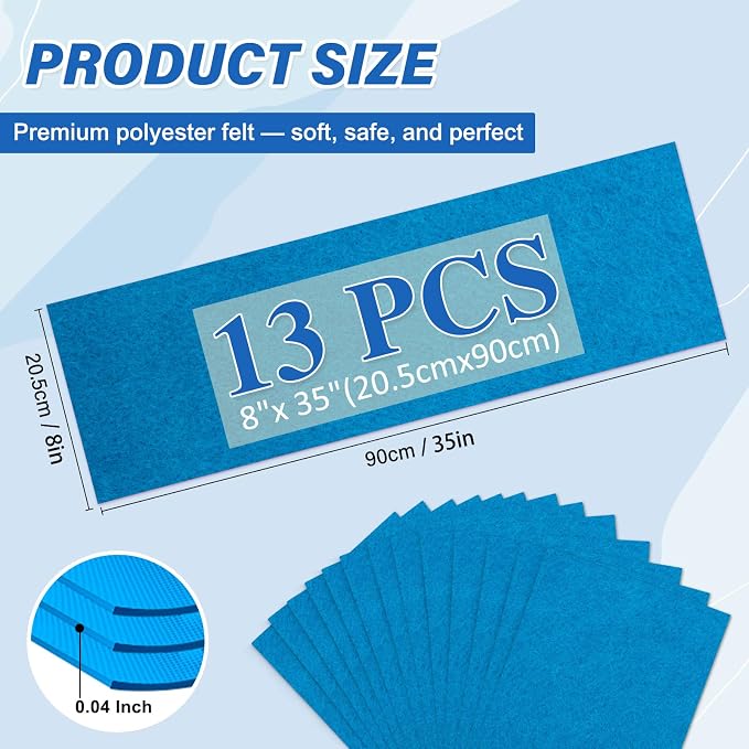 XSEINO 13 Rolls Blue Felt Fabric, Fit - Image 2