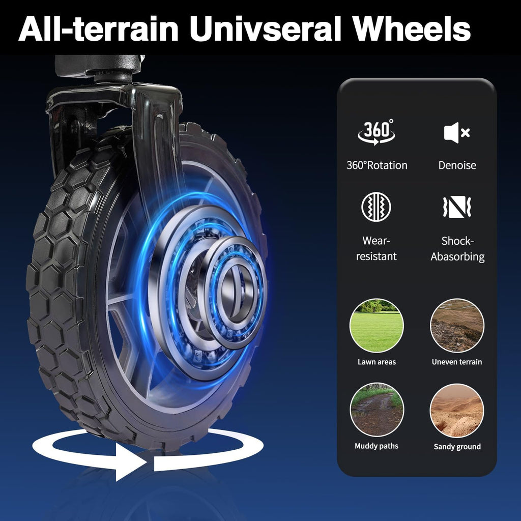 Moon Lence Collapsible Folding Wagon Cart Heavy Duty Folding Garden Portable Hand Cart with All-Terrain Beach Wheels, Adjustable Handle & Drink Holders (Orange & Ivory)