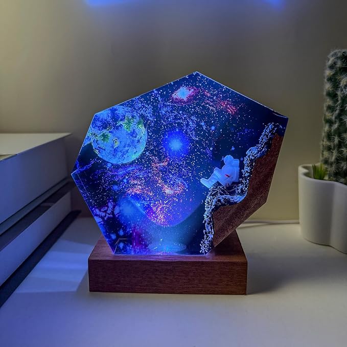 Space Resin Lamp, Handmade Galaxy Resin Night Light - Image 6